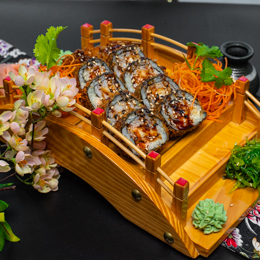 Maki frits, ebi tempura, thon, cheese